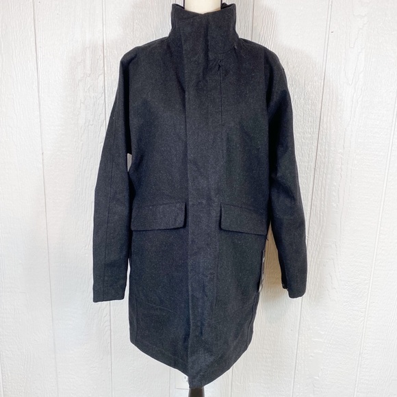 lululemon athletica Jackets & Blazers - NEW Lululemon Black Wool Blend Trench Coat Medium